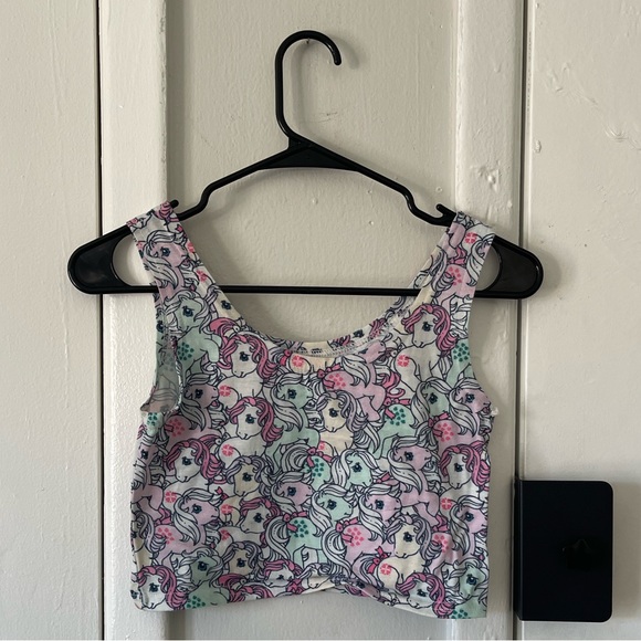 Tops - Pony Rainbow Pastel Crop Top Tank